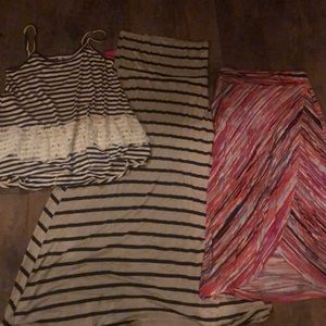 3 piece set - womens - 2 skirts & tank -size Small